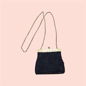 Vintage Black Beaded Clutch
